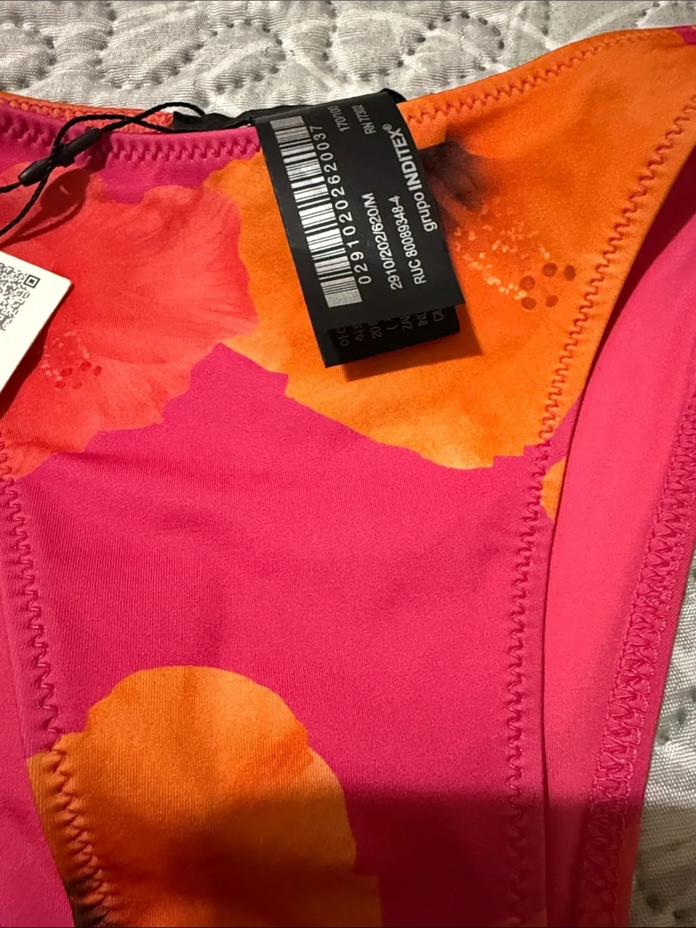 Zara Pink & Orange Floral Tie-Side Bikini Bottom